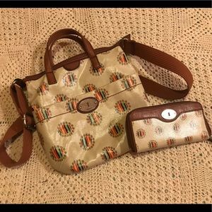 VGUC Fossil Key-Per purse with matching wallet